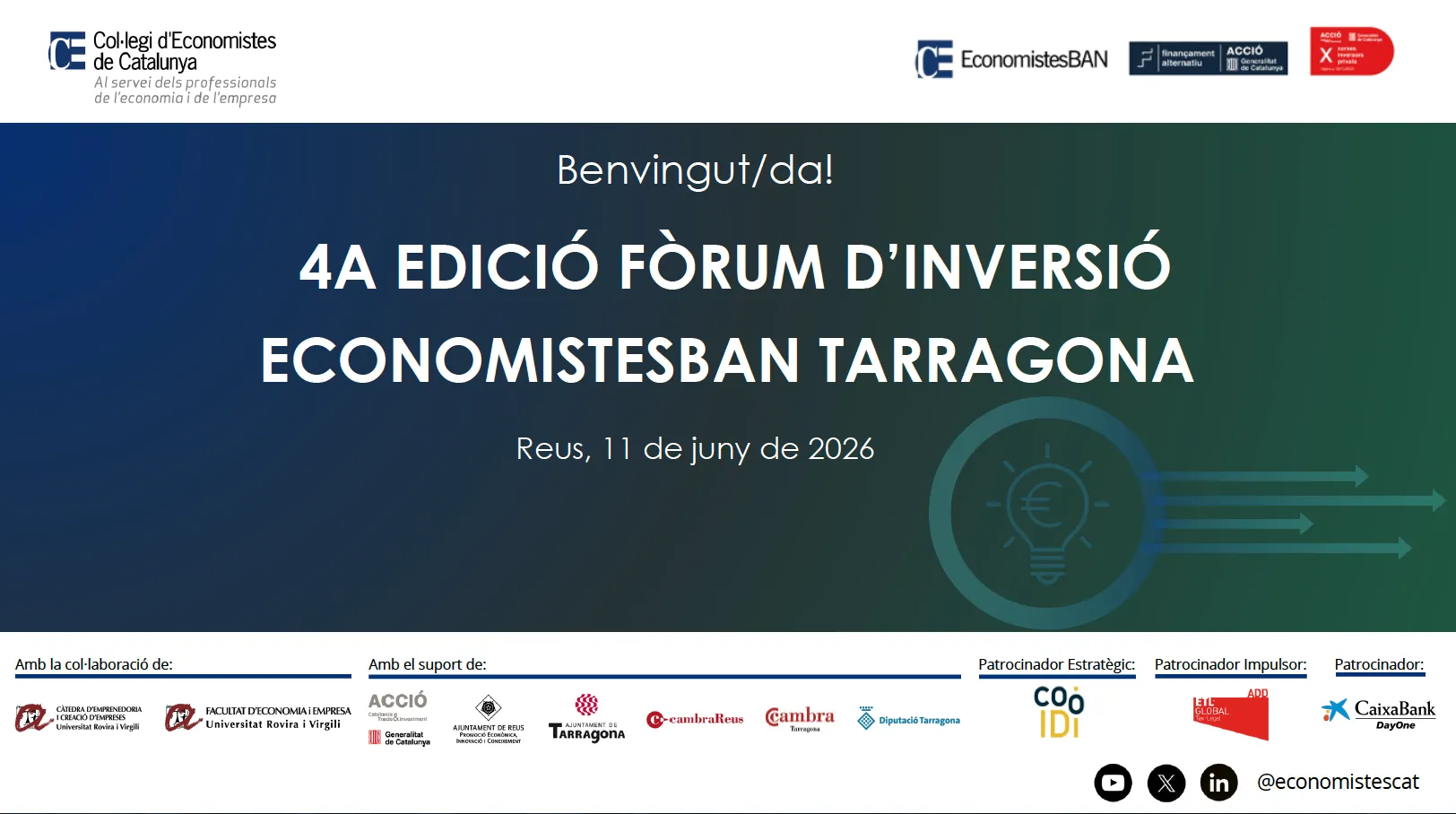 La 83a edició del Fòrum d'Inversió d'EconomistesBAN se celebra a Tarragona i presenta cinc projectes que cerquen 3,6 M€